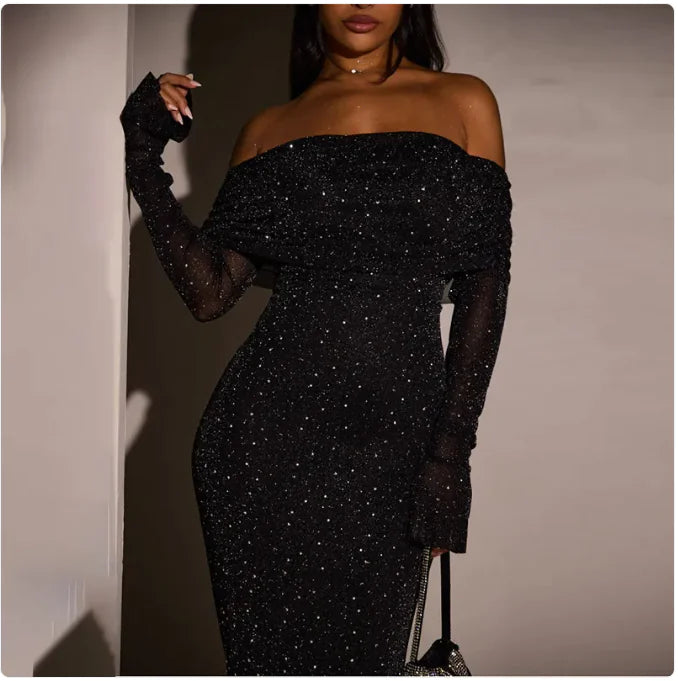 SEQUIN STRAPLESS BODYCON