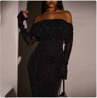 SEQUIN STRAPLESS BODYCON