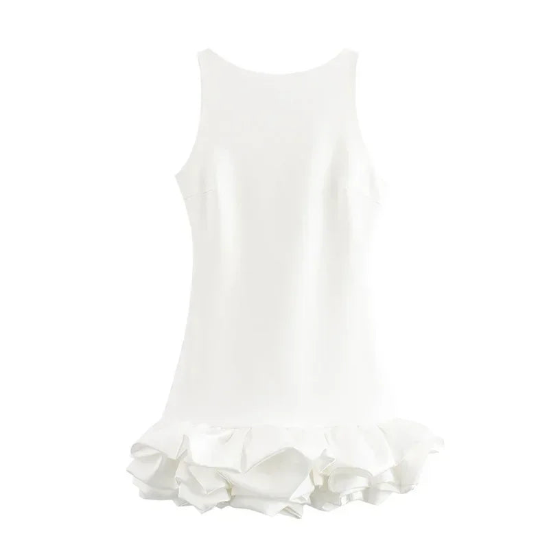 RUFFLED HEM MINI DRESS - Dias London