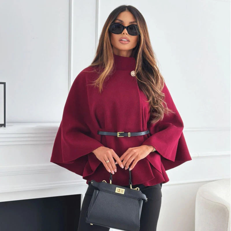 BELTED PONCHO JACKET - Dias London