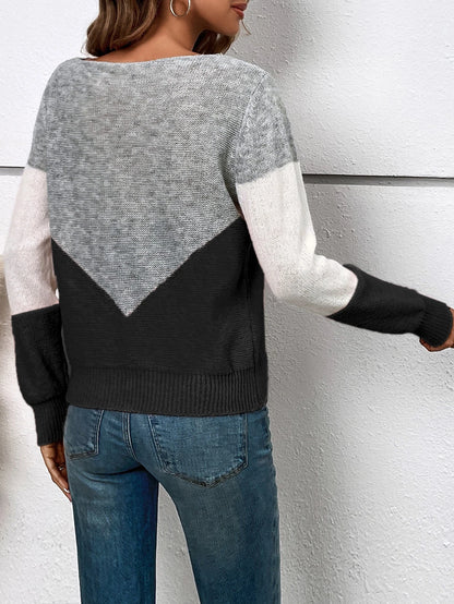 GREY PATTERNED SWEATER - Dias London